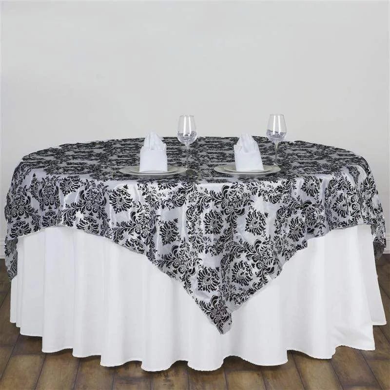 60" x 60" Damask Flocking Table Overlay