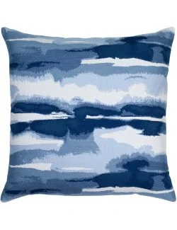 Impressionist Waters-Lake Blue Outdoor Pillows