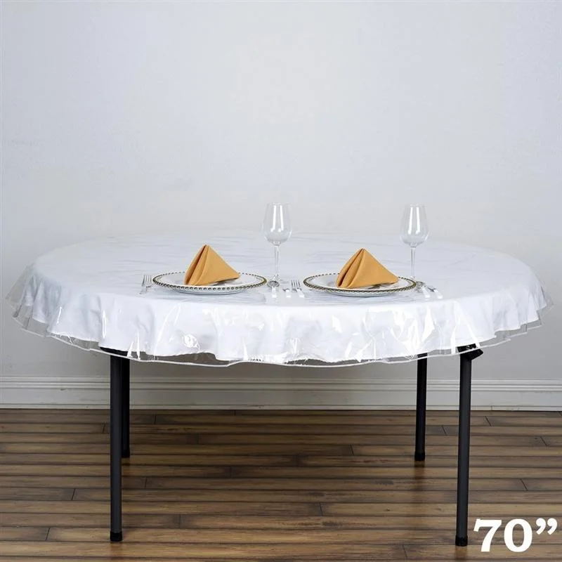 70" Vinyl Plastic Tablecloth Protector Table Cover - Clear