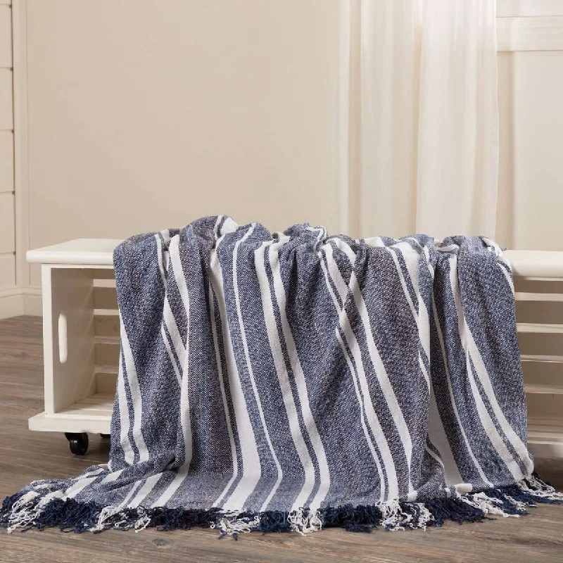 Huron Chambray Stripe Chenille Throw 70" x 55" VHC Brands