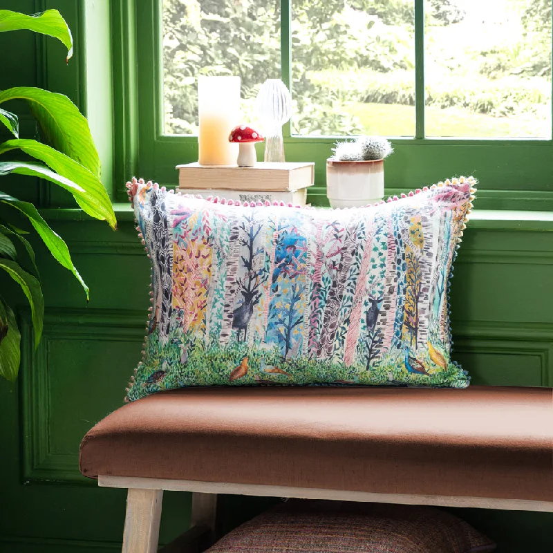 Whimsical Tale Printed Feather Cushion Dawn