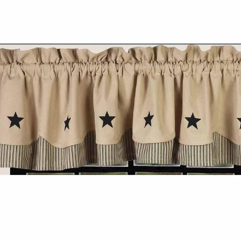 Nutmeg Black Nutmeg W/ Black Star Fairfield Valance Lined VF030011