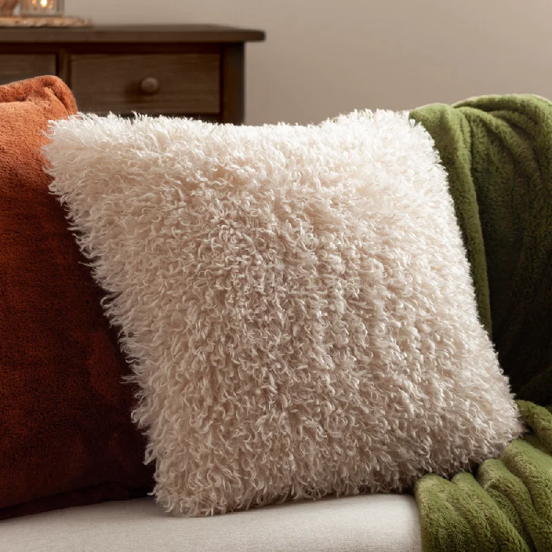 Rowan Faux Fur Cushion Natural