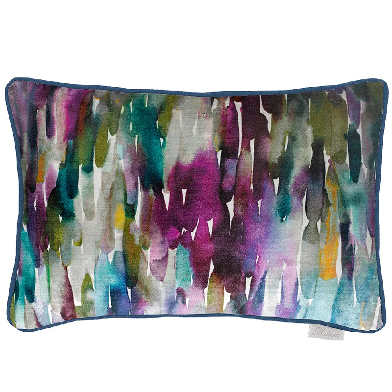 Azima Printed Feather Cushion Indigo