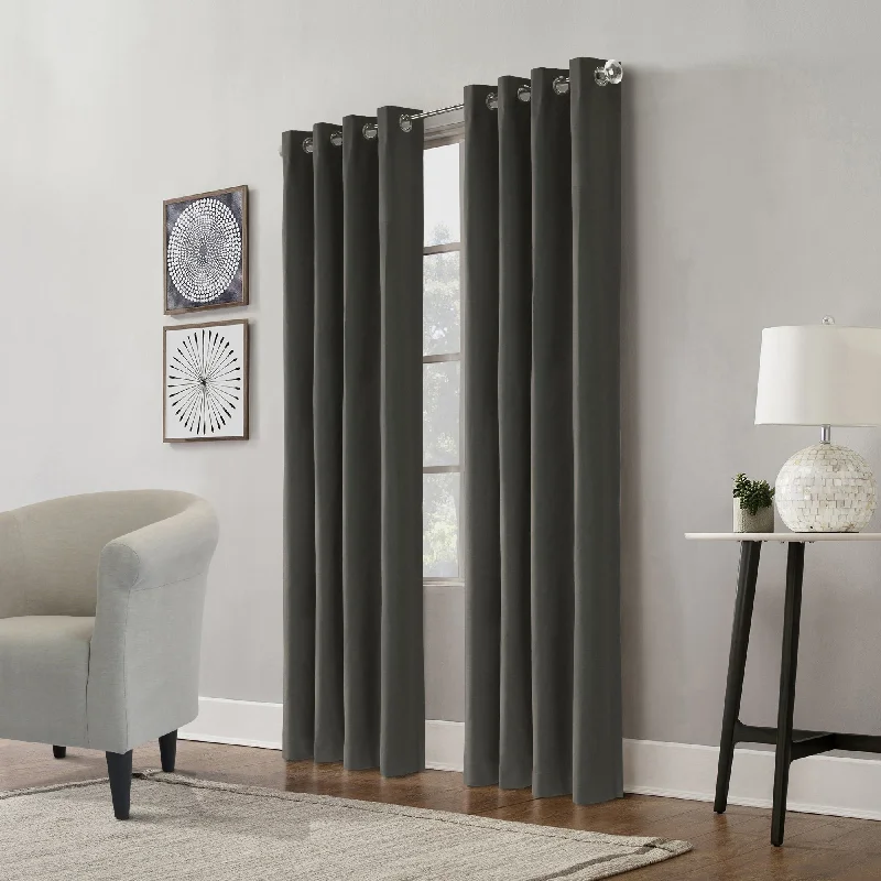 Grommet curtain panel - Taylor - Charcoal - 52 x 63''