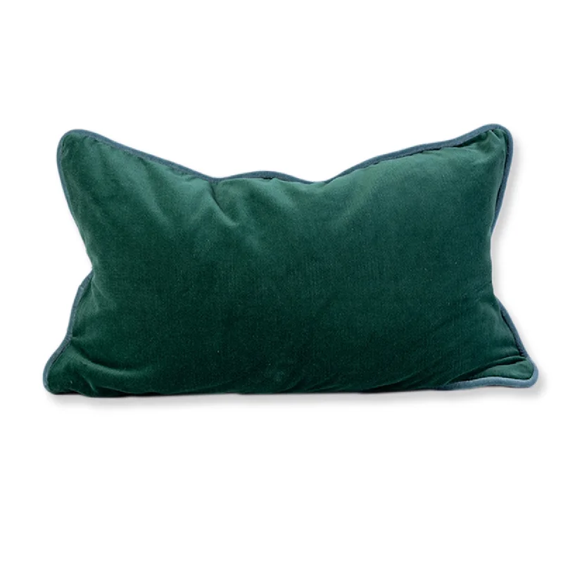 Charliss Velvet Lumbar Pillow - Green + Aqua - Case Only