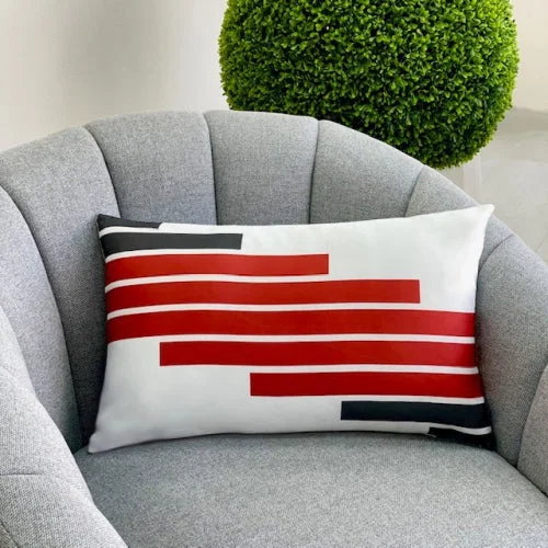 Rectangular Red & White Pillow