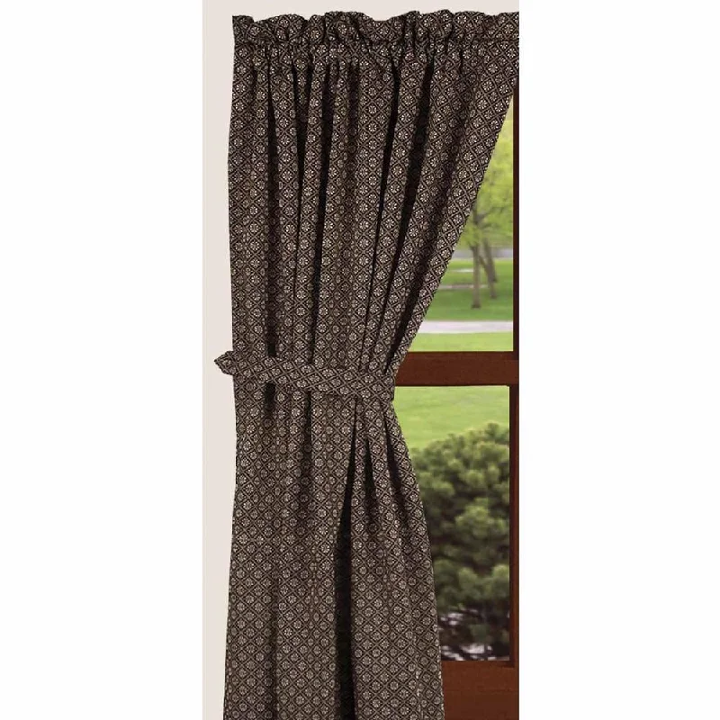 Black Nutmeg Kingston Jacquard 63" Panels Lined P6310011