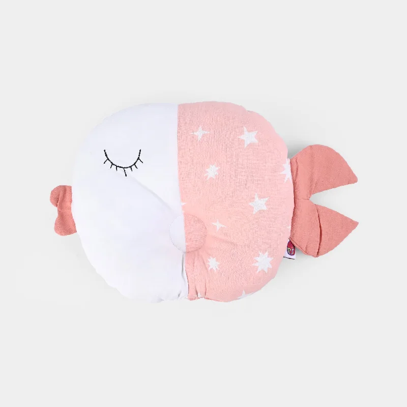 Baby Round Fish Pillow | Pink Star