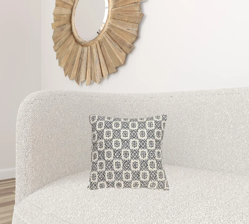 Neutral Grey Mosaic Throw Pillow