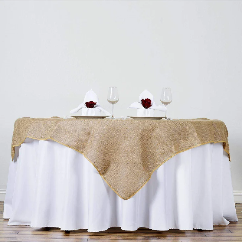 60" x 60" Burlap Table Overlay - Natural