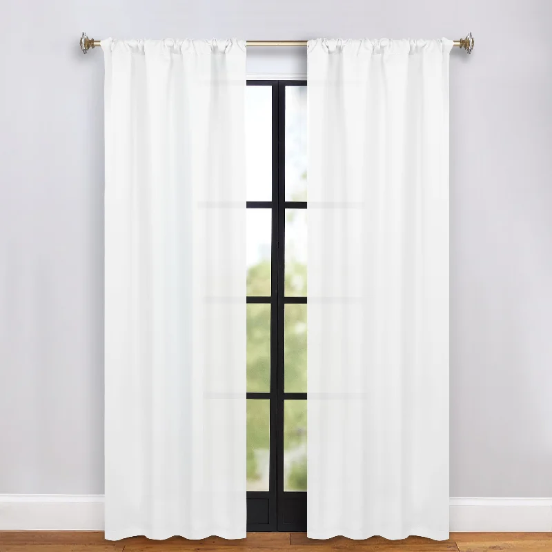 Solid Room Darkening Rod Pocket Blackout Curtain Panels, Set of 2