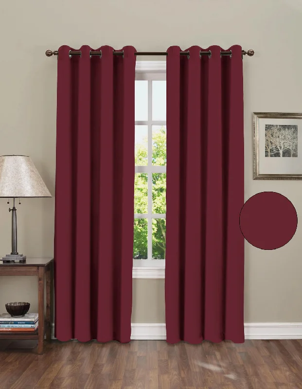 Blackout Plain Curtain - Maroon (Pack of 1)