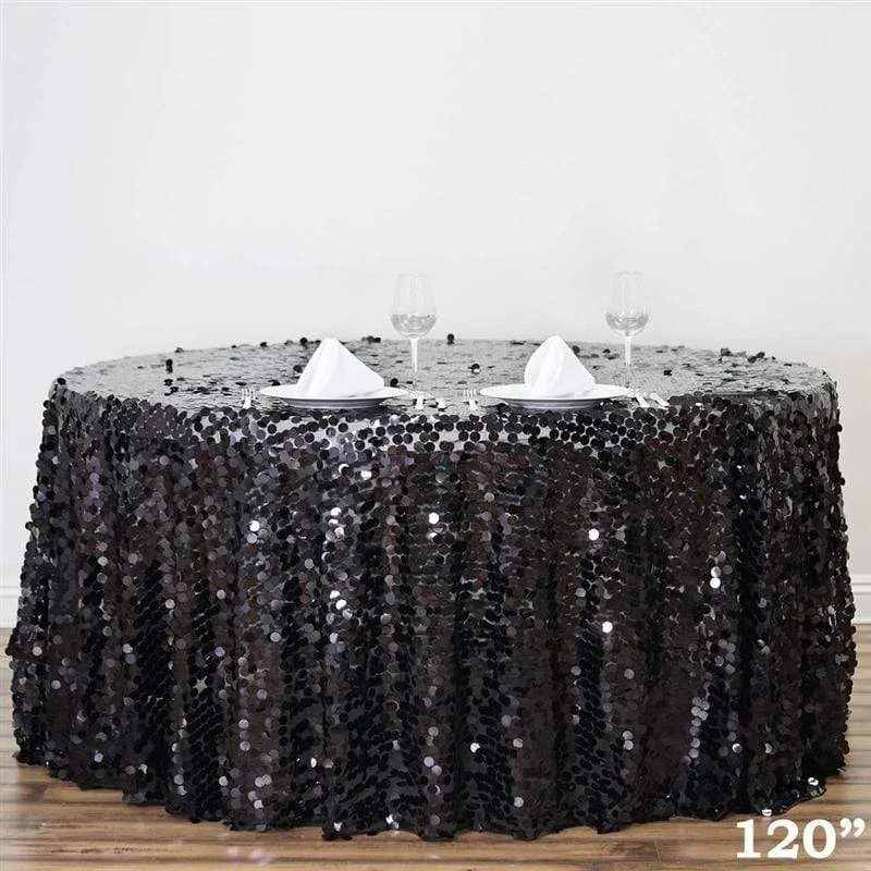 120" Large Payette Sequin Round Tablecloth