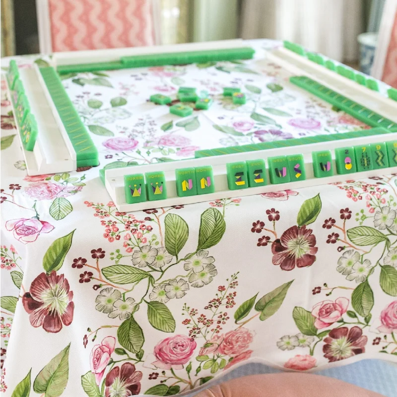 Scalloped Square Table Topper - Floral Chintz