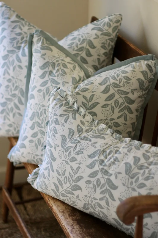 Privet Hedge Pillow Covers in English Blue