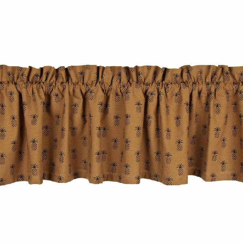 Mocha Black Pineapple Town Valance Lined VL101033