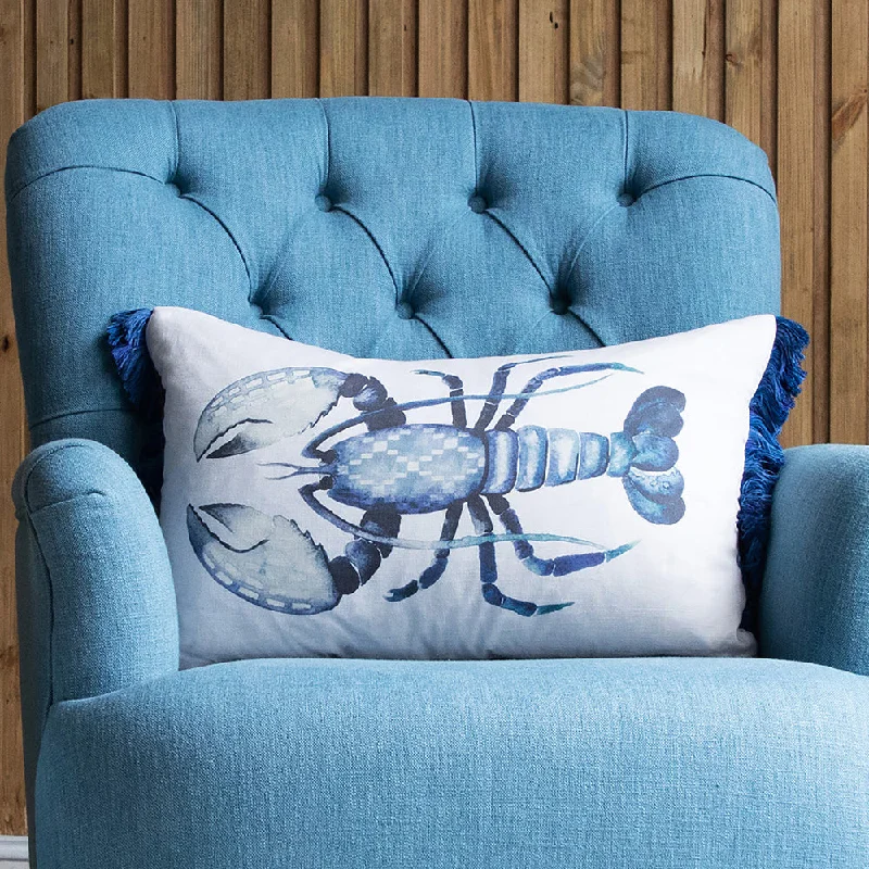 Gerroa Printed Feather Cushion Cobalt