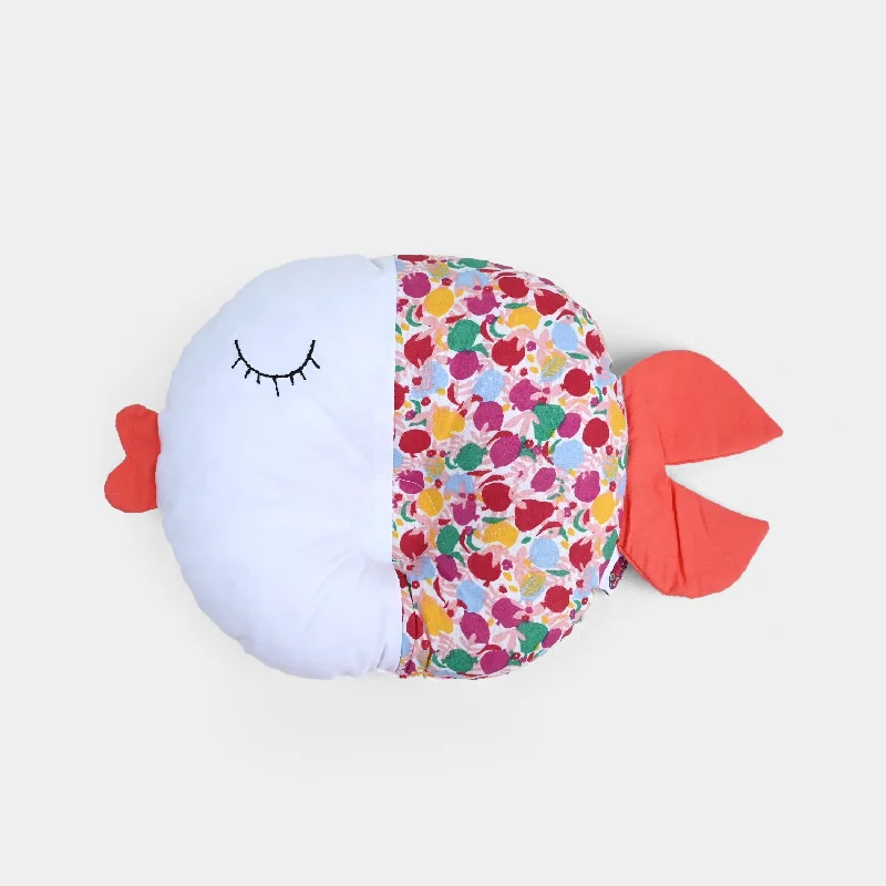 Baby Round Fish Pillow | Red Multi