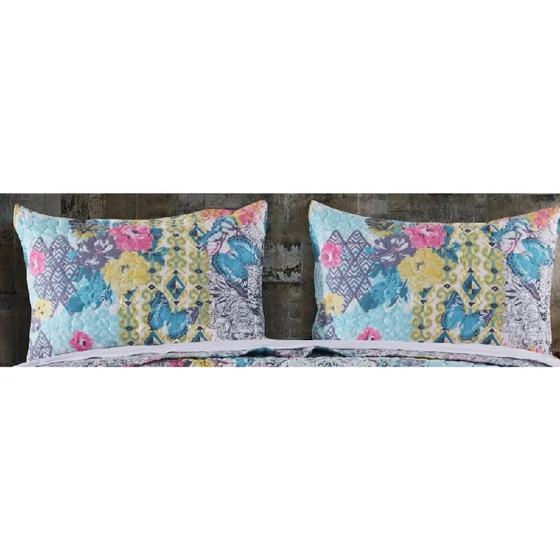 20 x 36 Microfiber King Pillow Sham, Floral, Set of 2, Multicolor