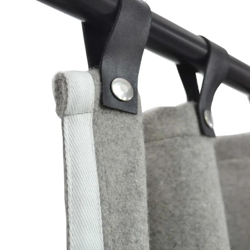 Light Gray Wool Felt Curtain With Trim