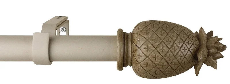 1-inch Diameter Pineapple Adjustable Single Drapery Curtain Rod - 4 Finishes