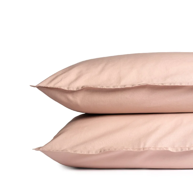 Percale Cotton Pillowcase in Cameo Pink (Set of 2)