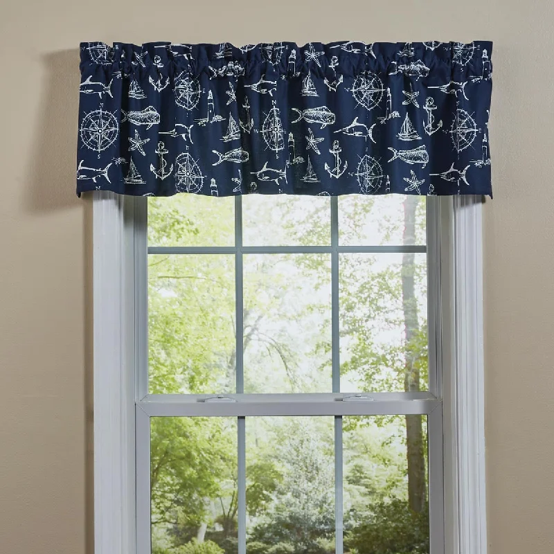 Captain's Quarters Valance 14"L - Navy  Park Designs