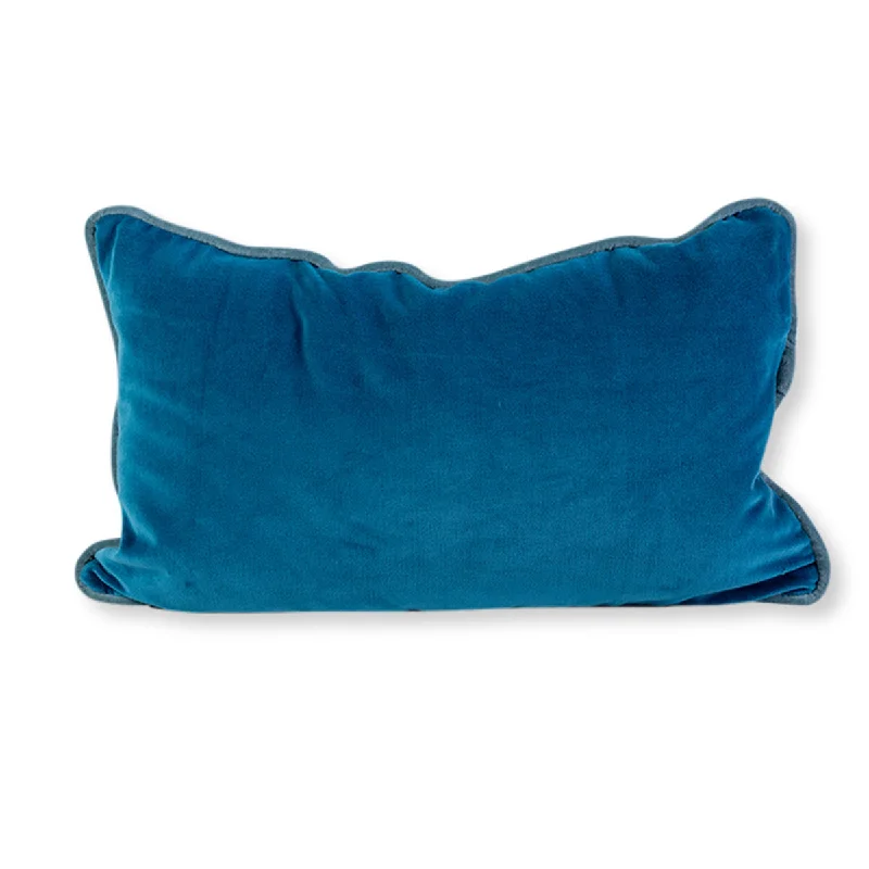 Charliss Velvet Lumbar Pillow - Peacock + Aqua - Case Only