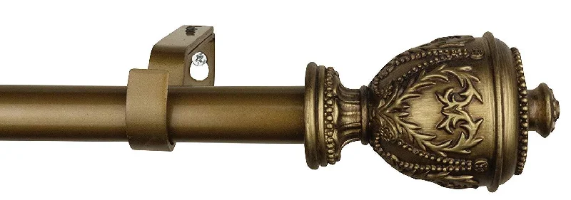 1-inch Diameter Grecian Urn Adjustable Single Drapery Curtain Rod