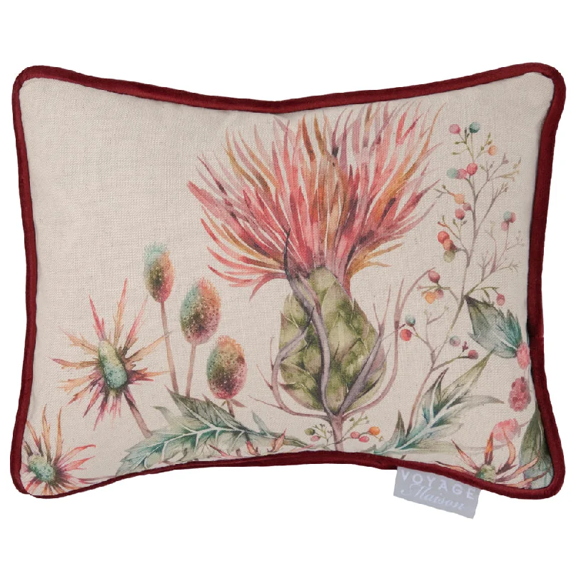 Elysium Printed Linen Feather Cushion Russet