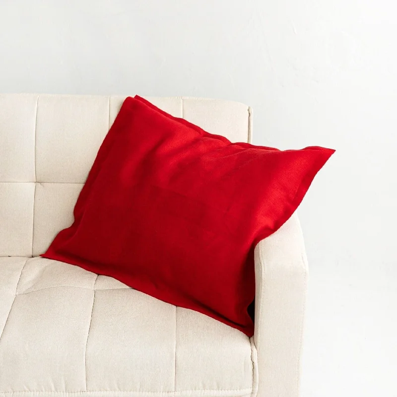 Red Linen Pillowcase