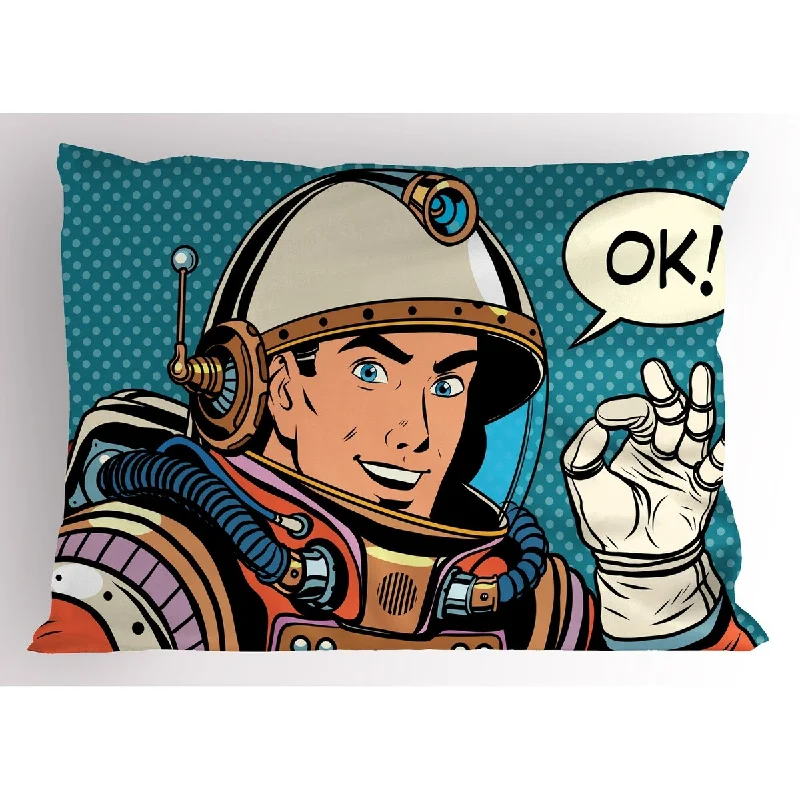 Ambesonne Astronaut Pillow Sham, Decorative Standard Queen Size Printed Pillowcase