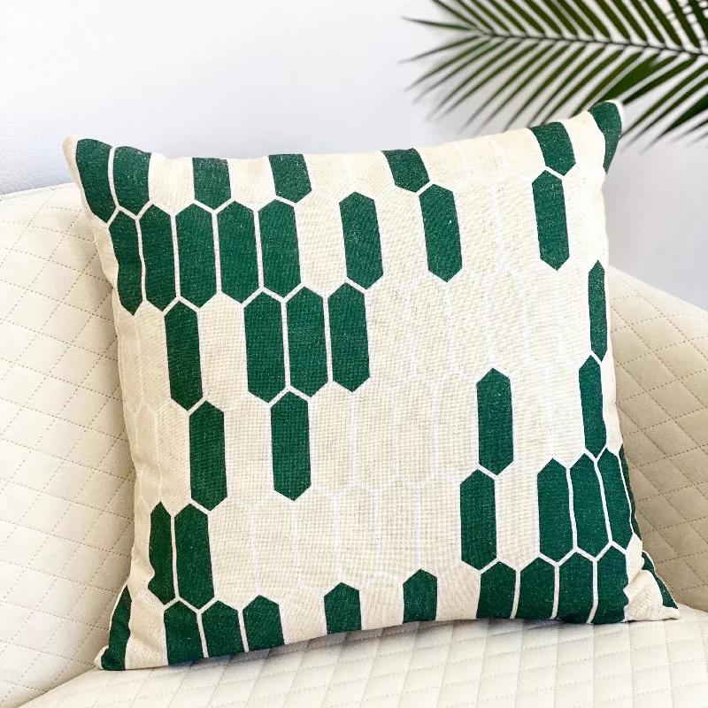 Long Hexagon Green Dots Pillows