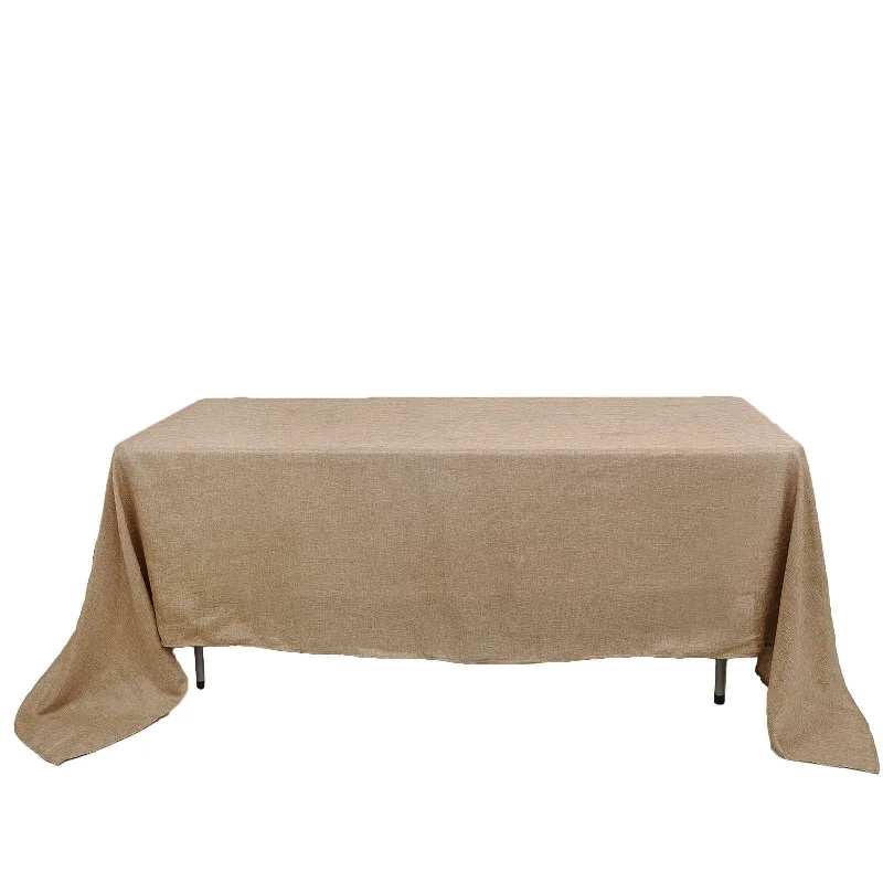 60"x102" Rectangular Faux Burlap Tablecloth - Natural