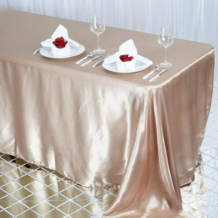 90" x 132" Satin Rectangular Tablecloth