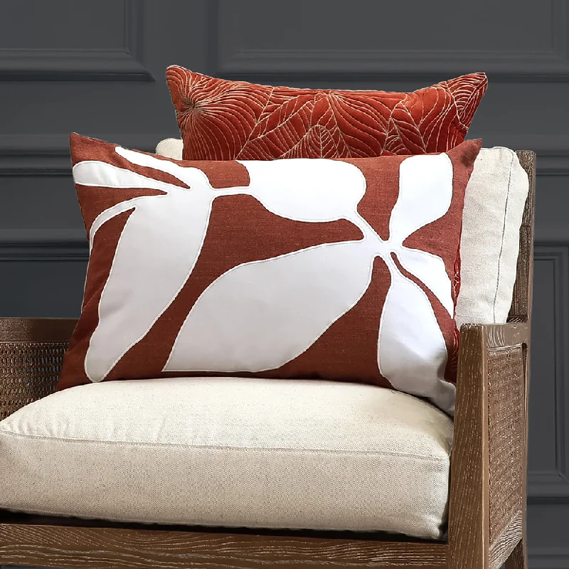 Aspin Embroidered Feather Cushion Cinnamon