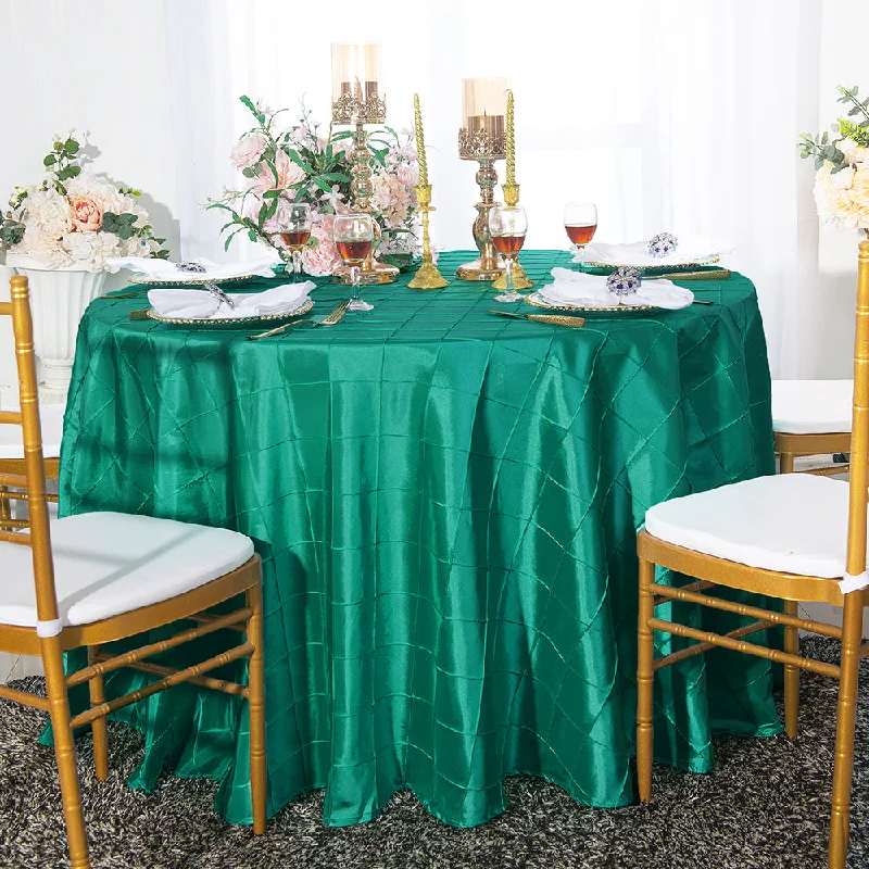 108" Seamless Round Pintuck Taffeta Tablecloth - Jade (1pc)