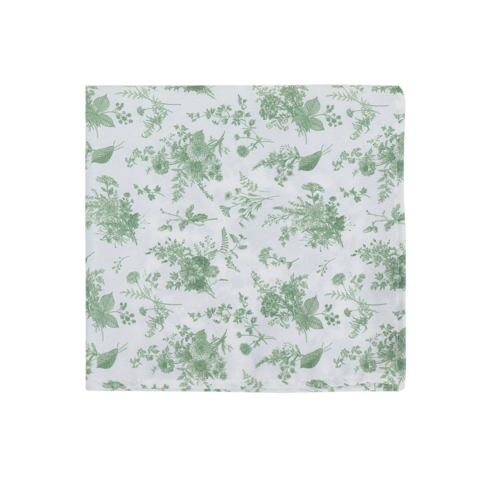 5 Floral Polyester Napkins - Dusty Sage Green