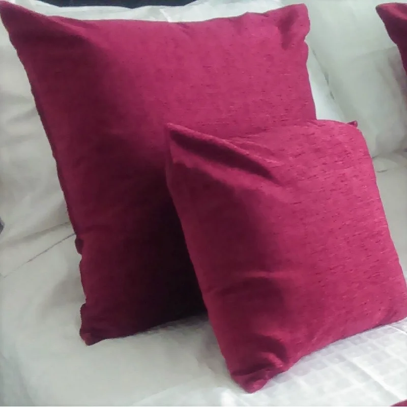 Elegant Velvet Chenille Fabric Solid Pair of Pillow Shams