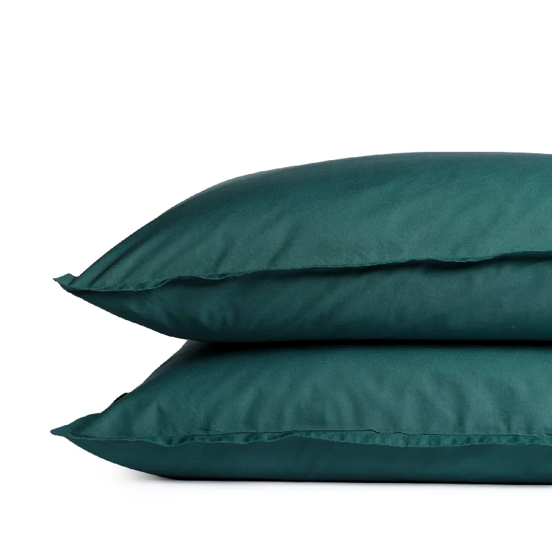 Percale Cotton Pillowcase in Slate Green (Set of 2)