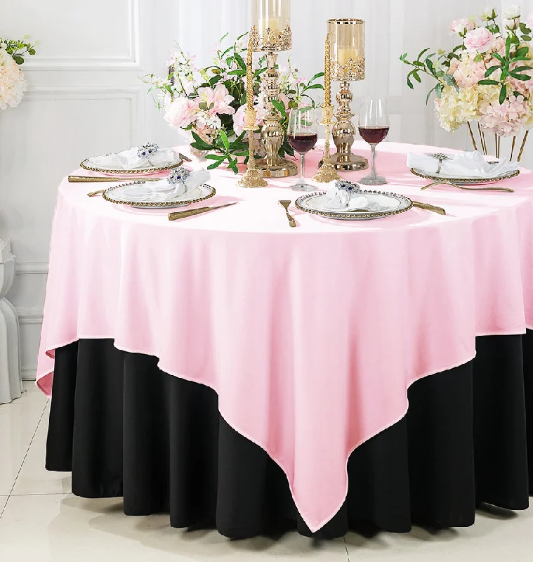 72"x72" Seamless Square Scuba (Wrinkle-Free) (240 GSM) Tablecloth /Table Overlay- Pink (1pc)