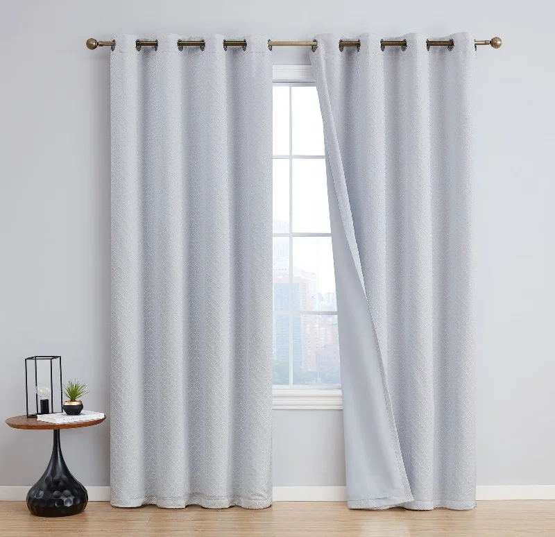 Siena Geometric 100% Blackout Grommet Curtains