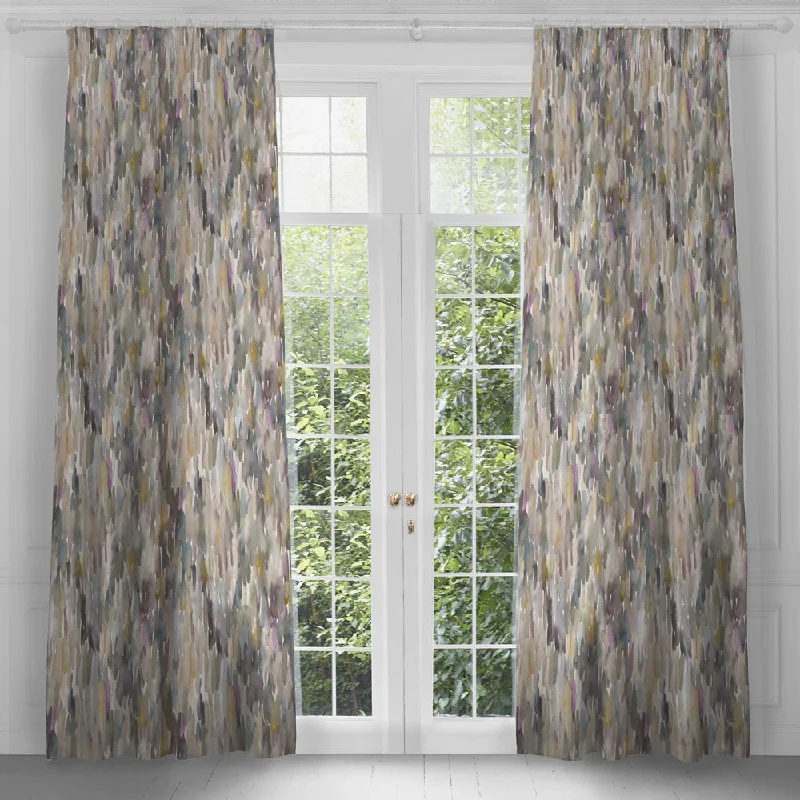 Azima Printed Pencil Pleat Curtains Ironstone