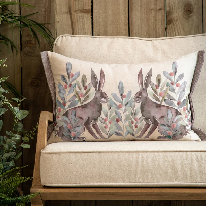 Kensuri Printed Feather Cushion Mulberry