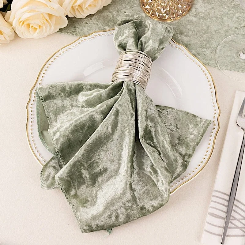 5 Premium 20" x 20" Crushed Velvet Dinner Table Napkins