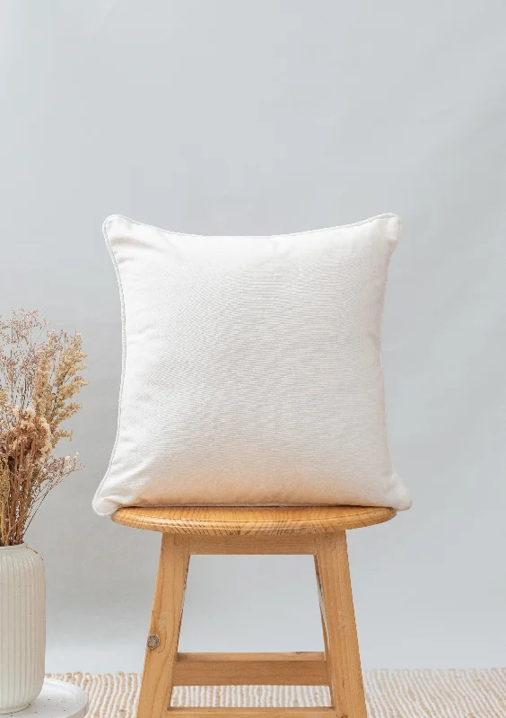 Solid White 100% cotton plain cushion cover for sofa