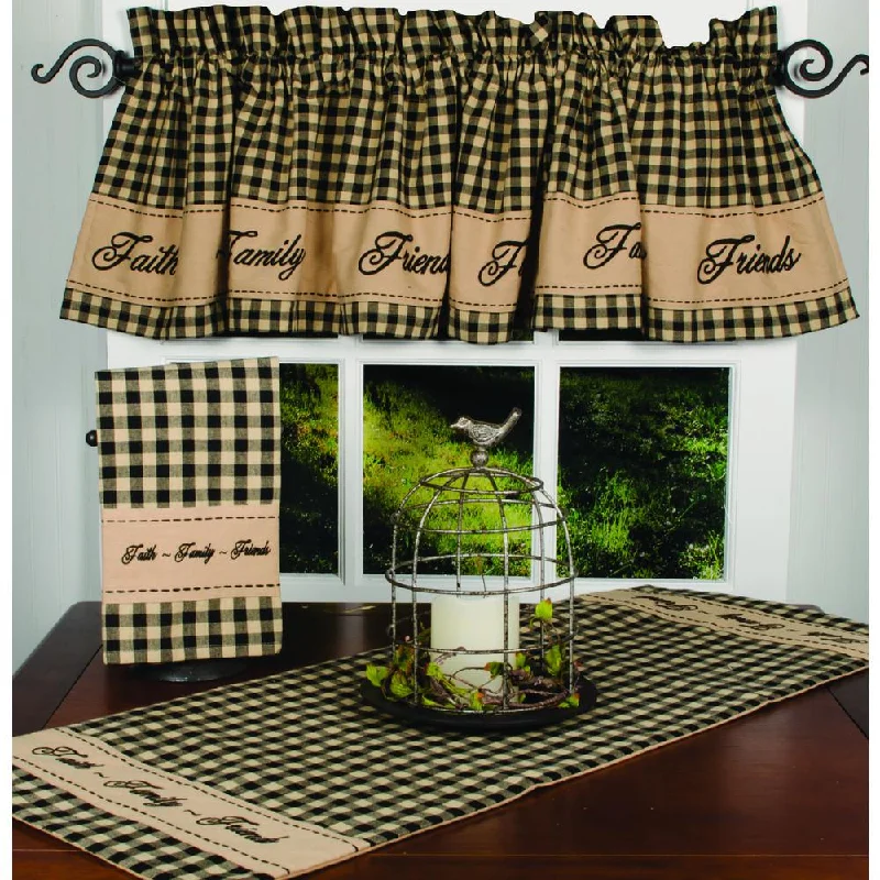 Black Nutmeg Faith Family Friends Valance Lined VLRE0208