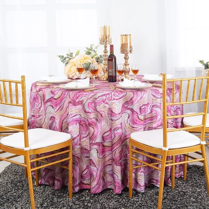 120" Seamless Round Agate Scuba (Wrinkle-Free) (240 GSM) Tablecloth - Pink (1pc)