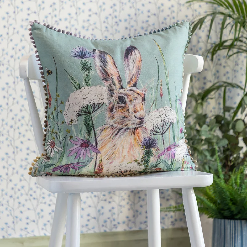 Winnie Printed Feather Cushion Verde